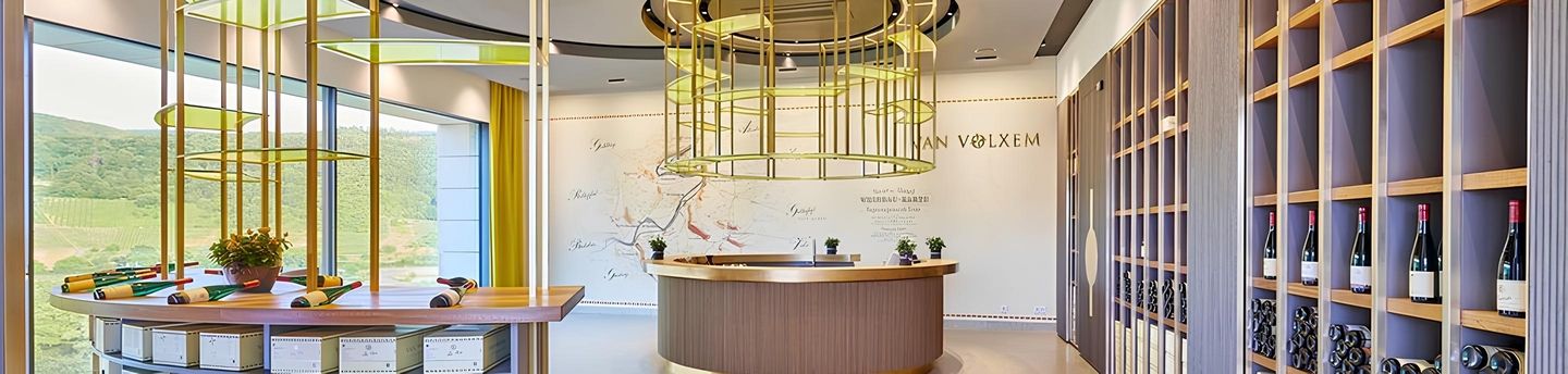 Weingut Van Volxem - Beleuchtung des neuen Verkaufsraums und Degustation Wiltingen, Deutschland
